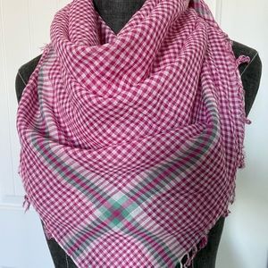 Classic pink gingham wrap scarf mint condition